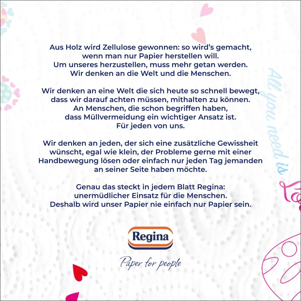 Regina mit Herzen Haushaltstücher 32 Rollen à 43 Blatt, 3-lagig, FSC-zertifiziert