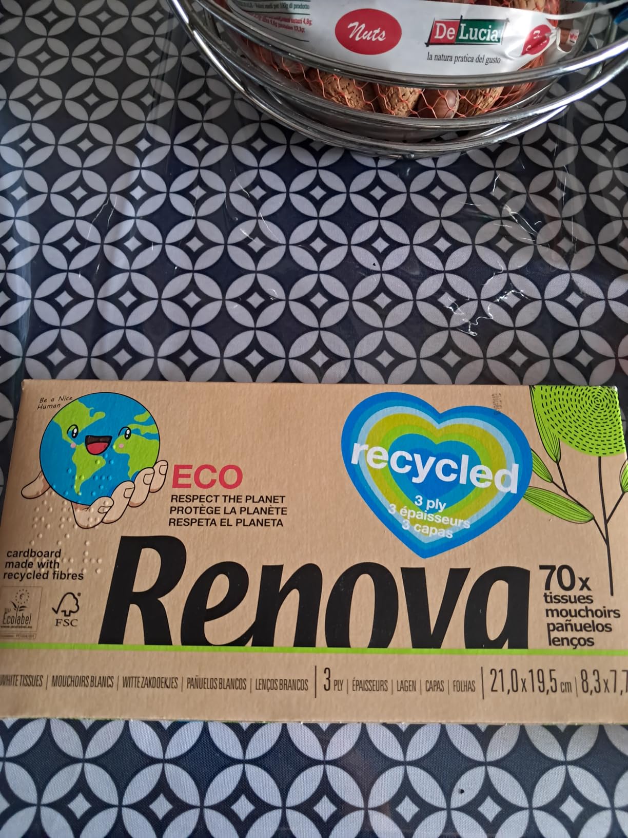 Renova Tissues 100% RECYCLED Taschentücher 70er Pack, 100 % Recyclingpapier