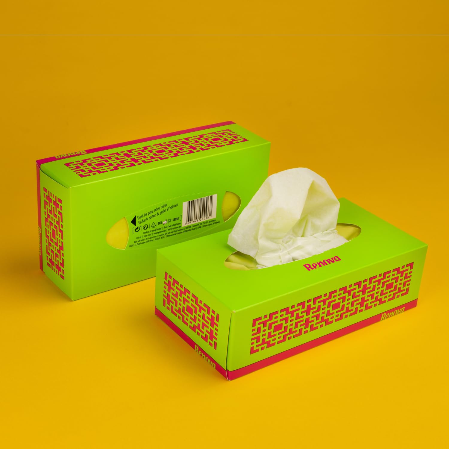 Renova Tissues GREEN Facial Kosmetiktücher, 80 Stück, 3-lagig