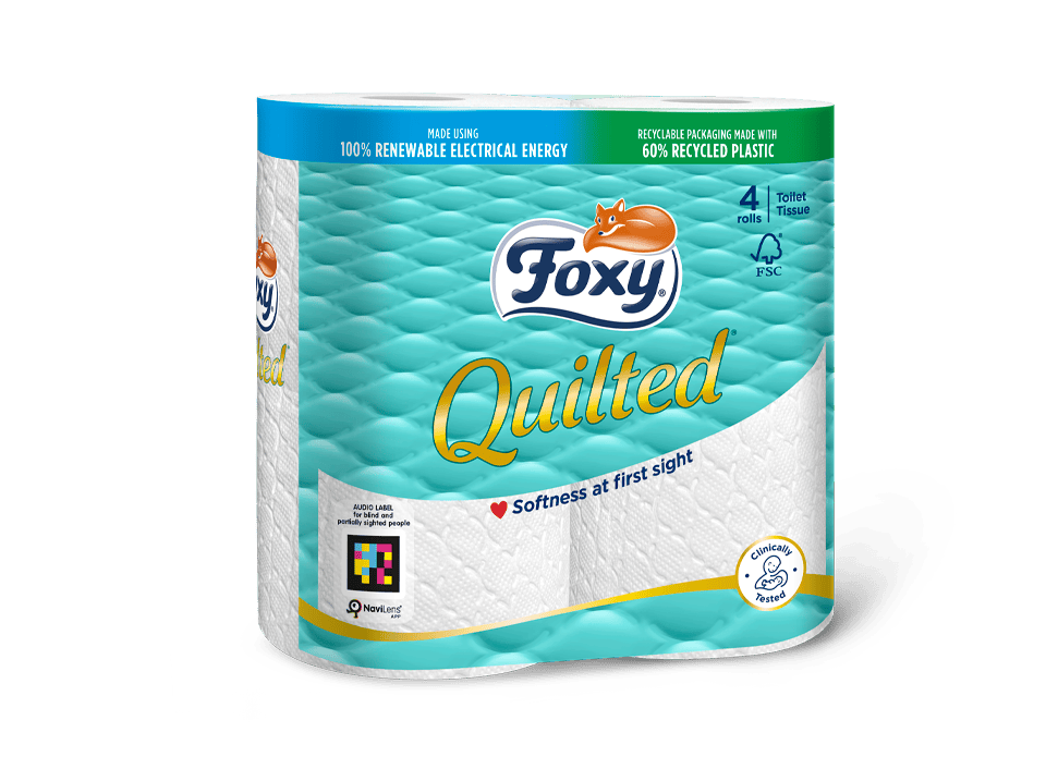 Foxy Quilted Toilettenpapier, 3-lagig und weich