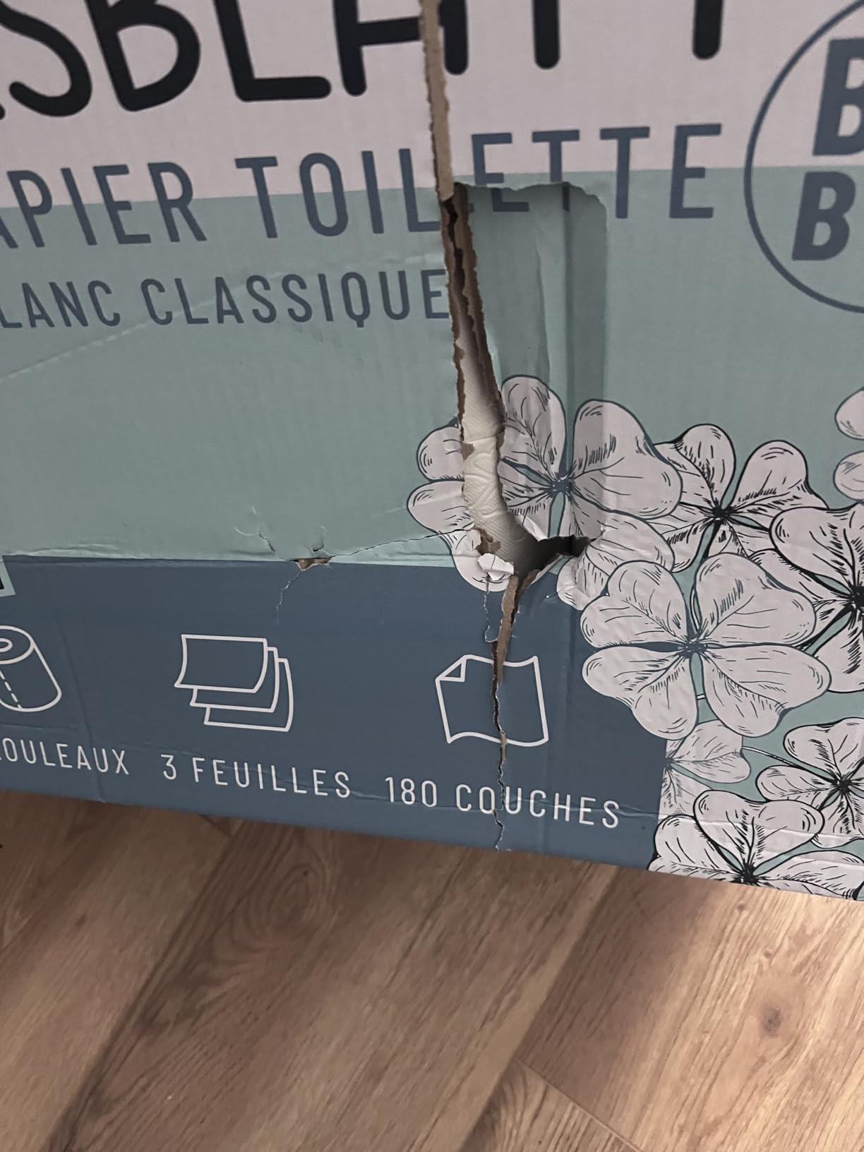 Glücksblatt Toilettenpapier Box, 75 Rollen à 180 Blatt, 3-lagig