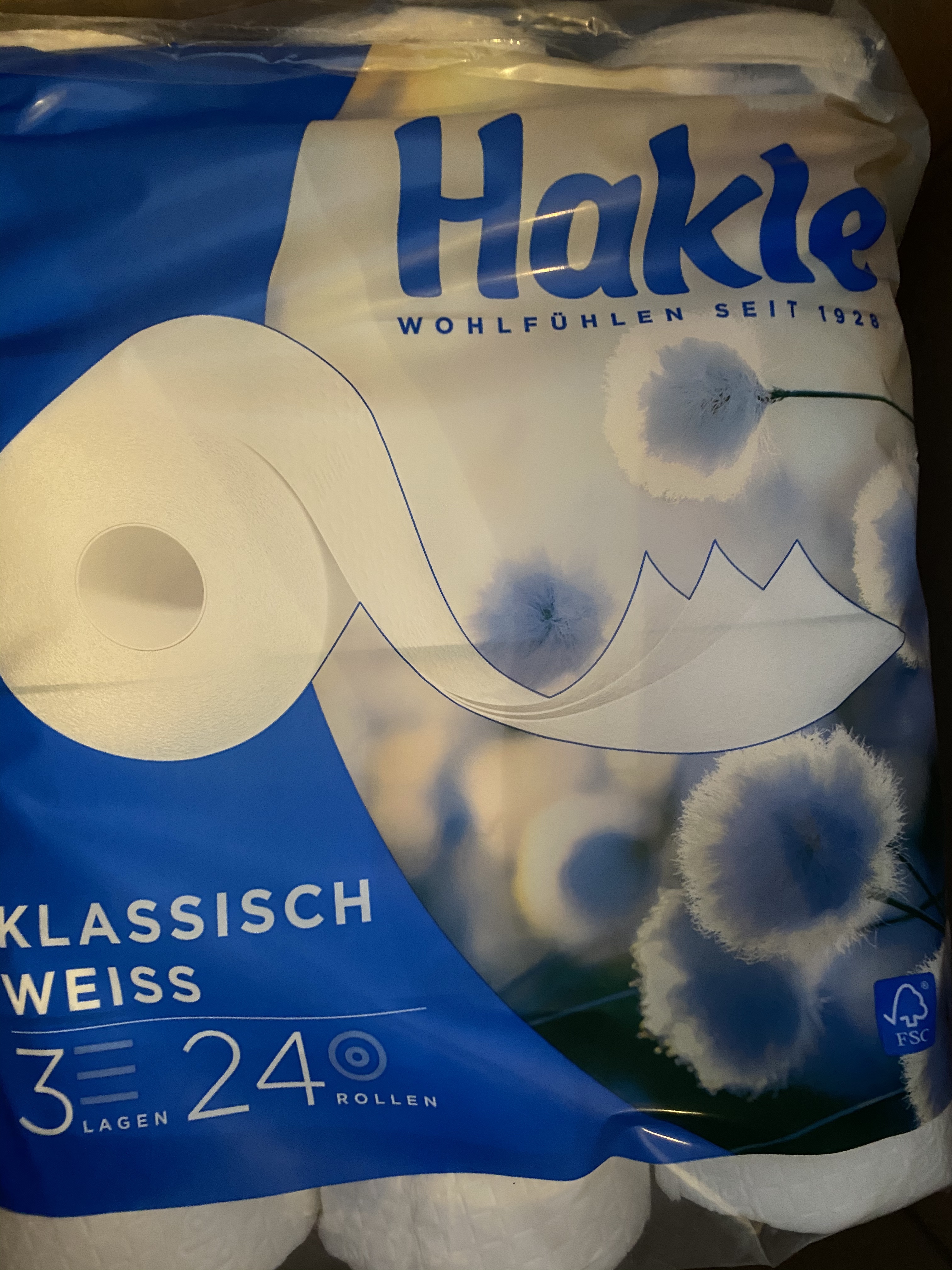 Hakle Klassisch Toilettenpapier 80 Rollen, 3-lagig und weiß