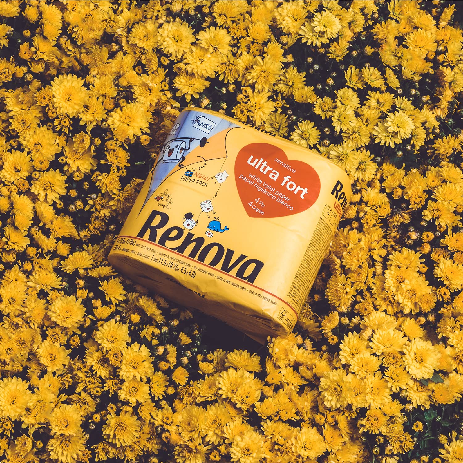 Renova Ultra Fort Toilettenpapier 4 Rollen, weiß und 4-lagig