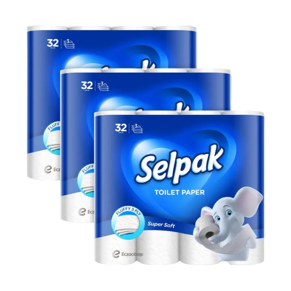 Selpak Toilettenpapier 96 Rollen 3-lagig aus reiner Zellulose