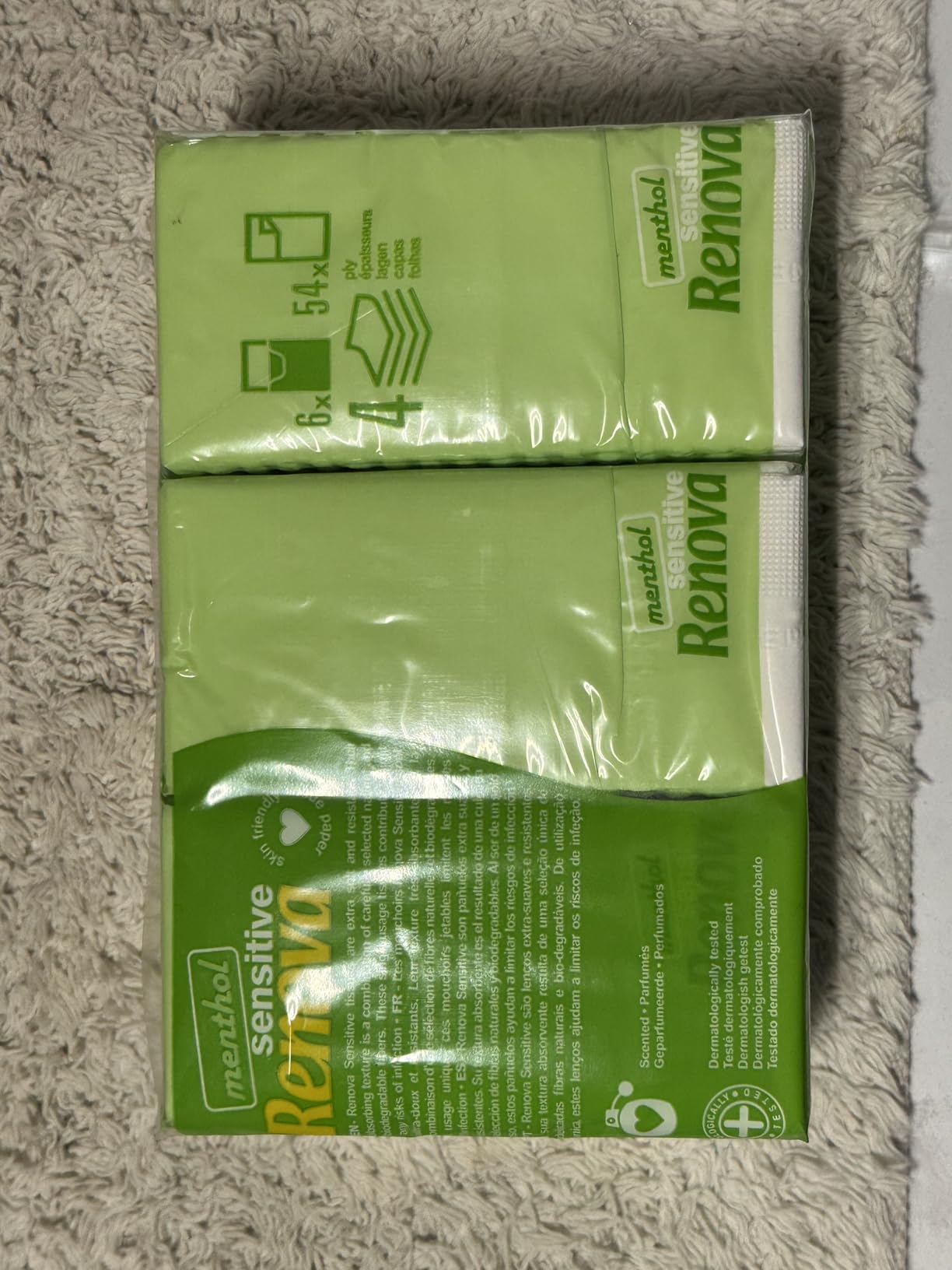 Renova Tissues SENSITIVE MENTHOL Pocket Tissues 6 Packs, weiß