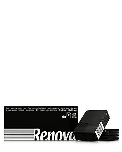 Renova Tissues Compact schwarze Taschentücher 6 Päckchen