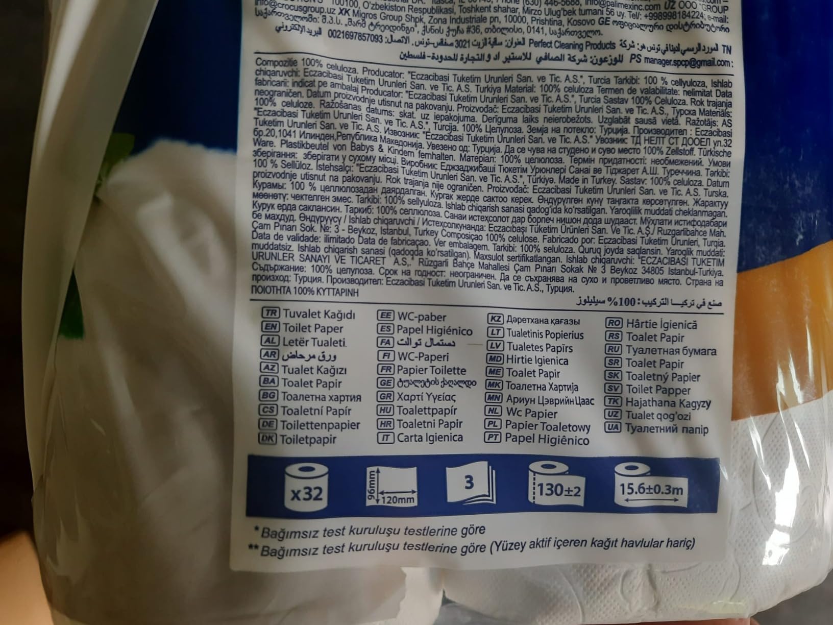Selpak Deluxe Toilettenpapier 96 Rollen, 3-lagig mit Baumwollfasern