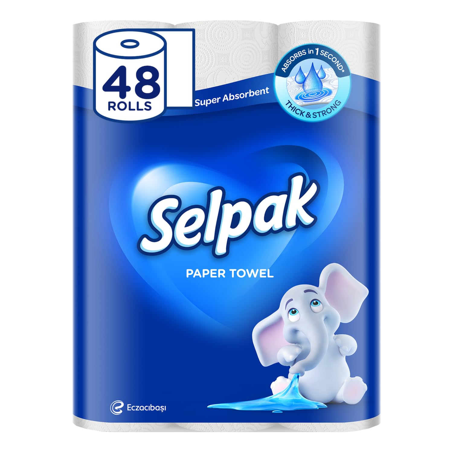 Selpak Paper Towels Küchenpapier, 48 Rollen à 75 Blatt, 3-lagig