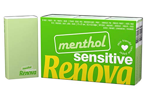 Renova Tissues SENSITIVE MENTHOL Pocket Tissues 6 Packs, weiß