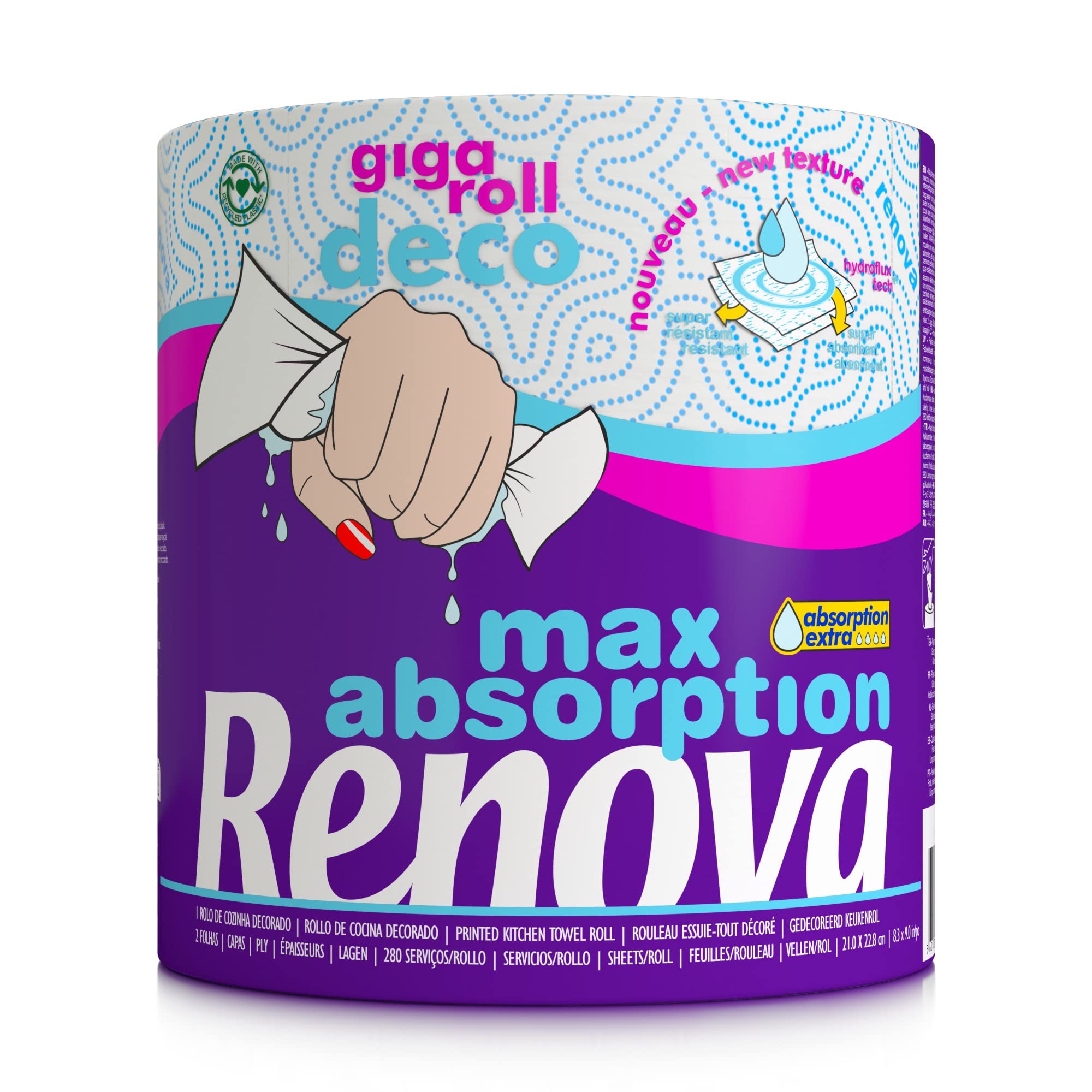 Renova Kitchen Roll GIGAROLL DECO Küchenrolle Large, 1 Rolle