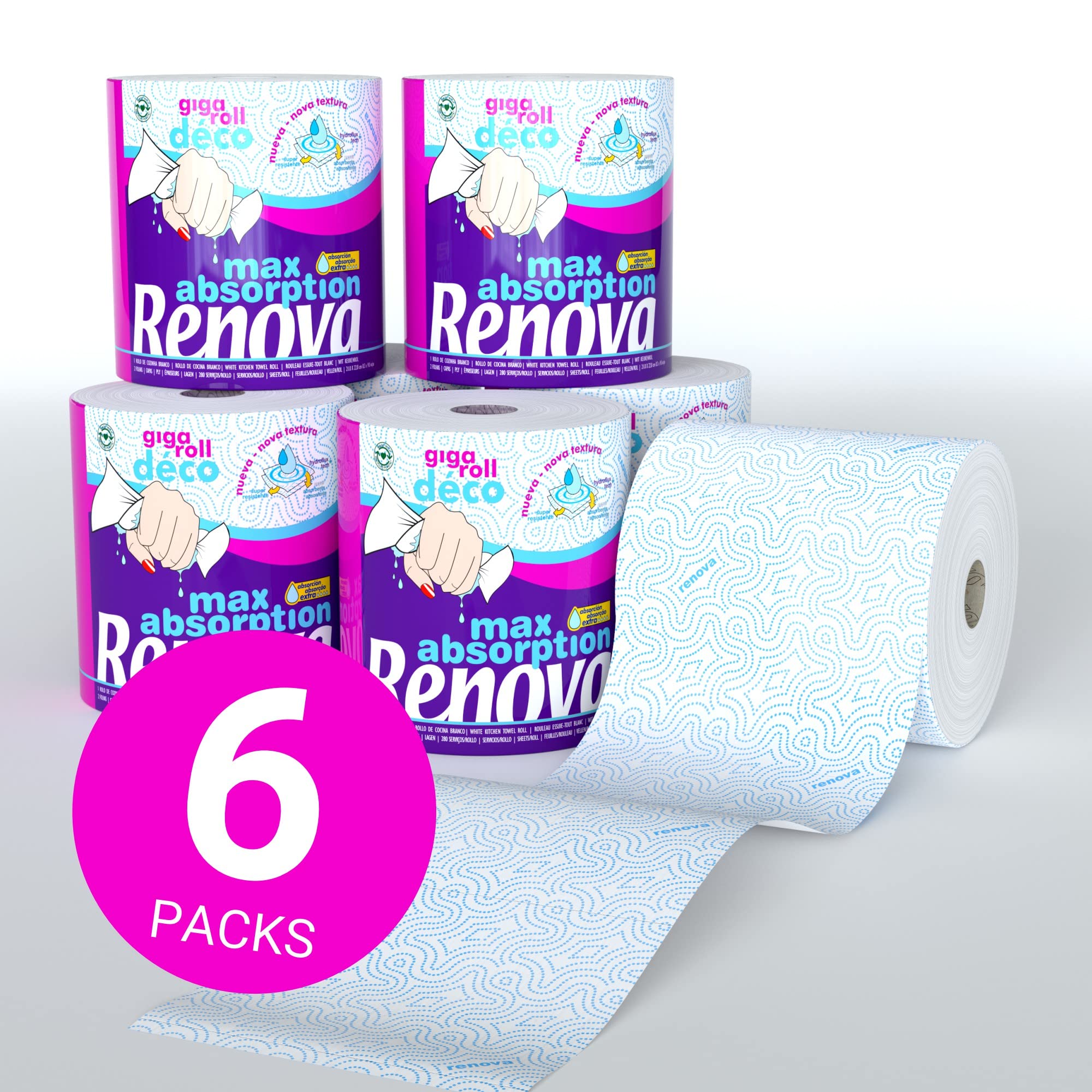 Renova Kitchen Roll GIGAROLL DECO Küchenrolle Large, 1 Rolle