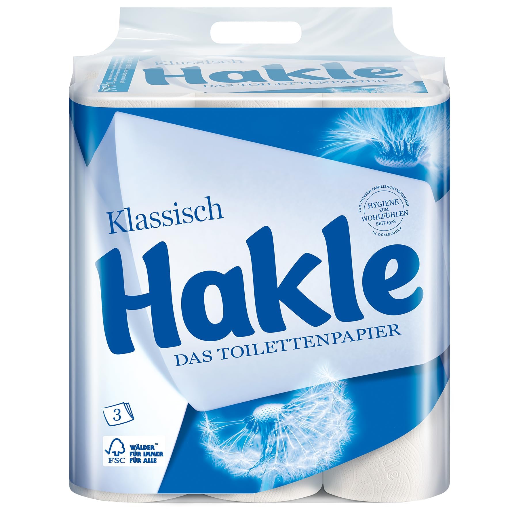 Hakle Klassisch Toilettenpapier 80 Rollen, 3-lagig und weiß