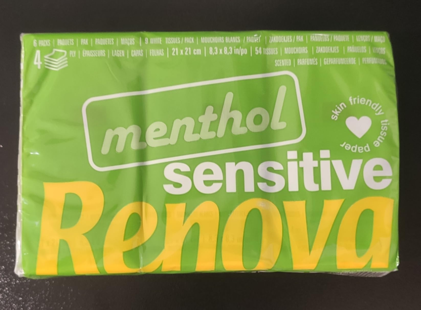 Renova Tissues SENSITIVE MENTHOL Pocket Tissues 6 Packs, weiß