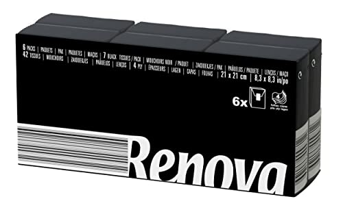 Renova Tissues Compact schwarze Taschentücher 6 Päckchen