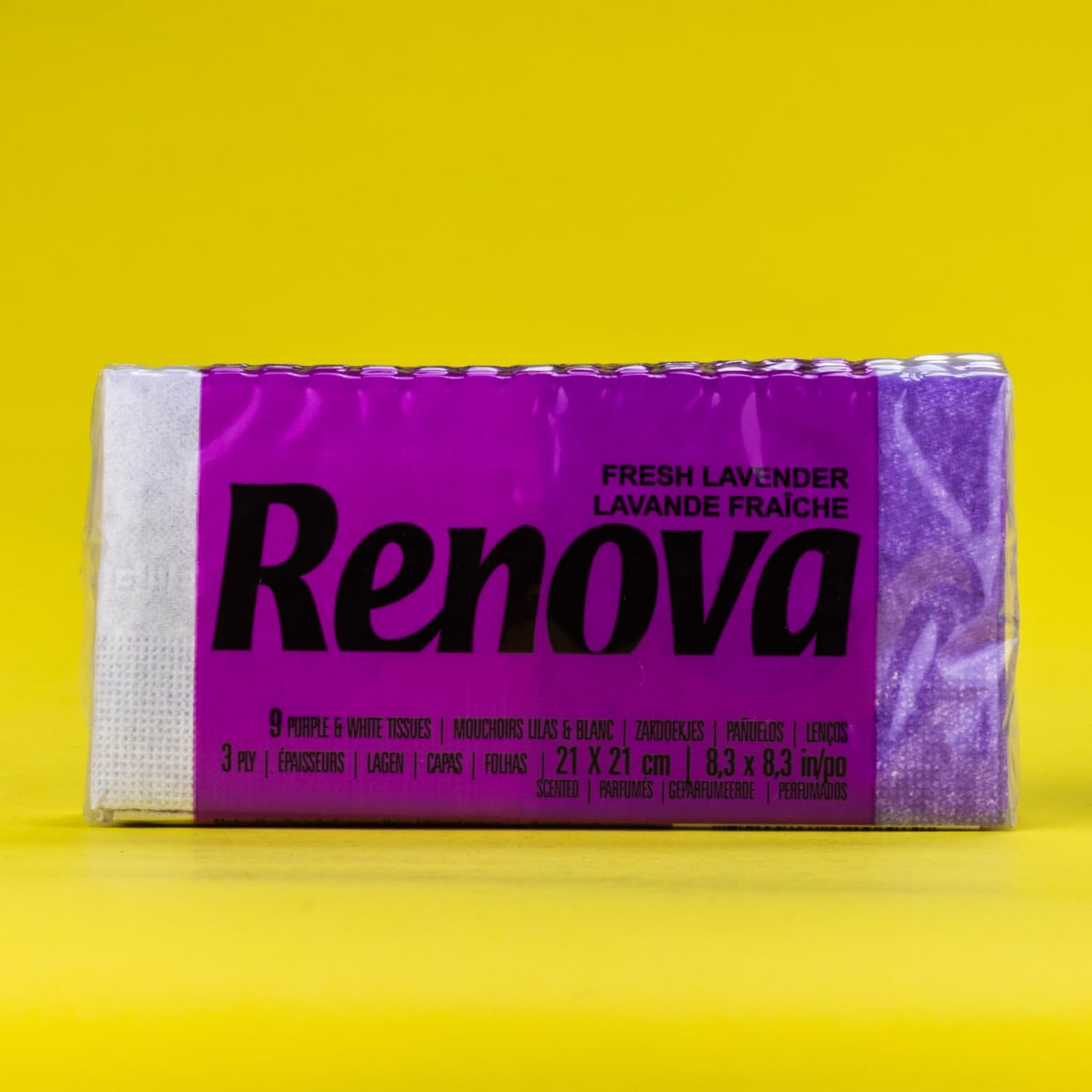 Renova Tissues Red Label Taschentücher lila, Lavendelduft, 6 Päckchen