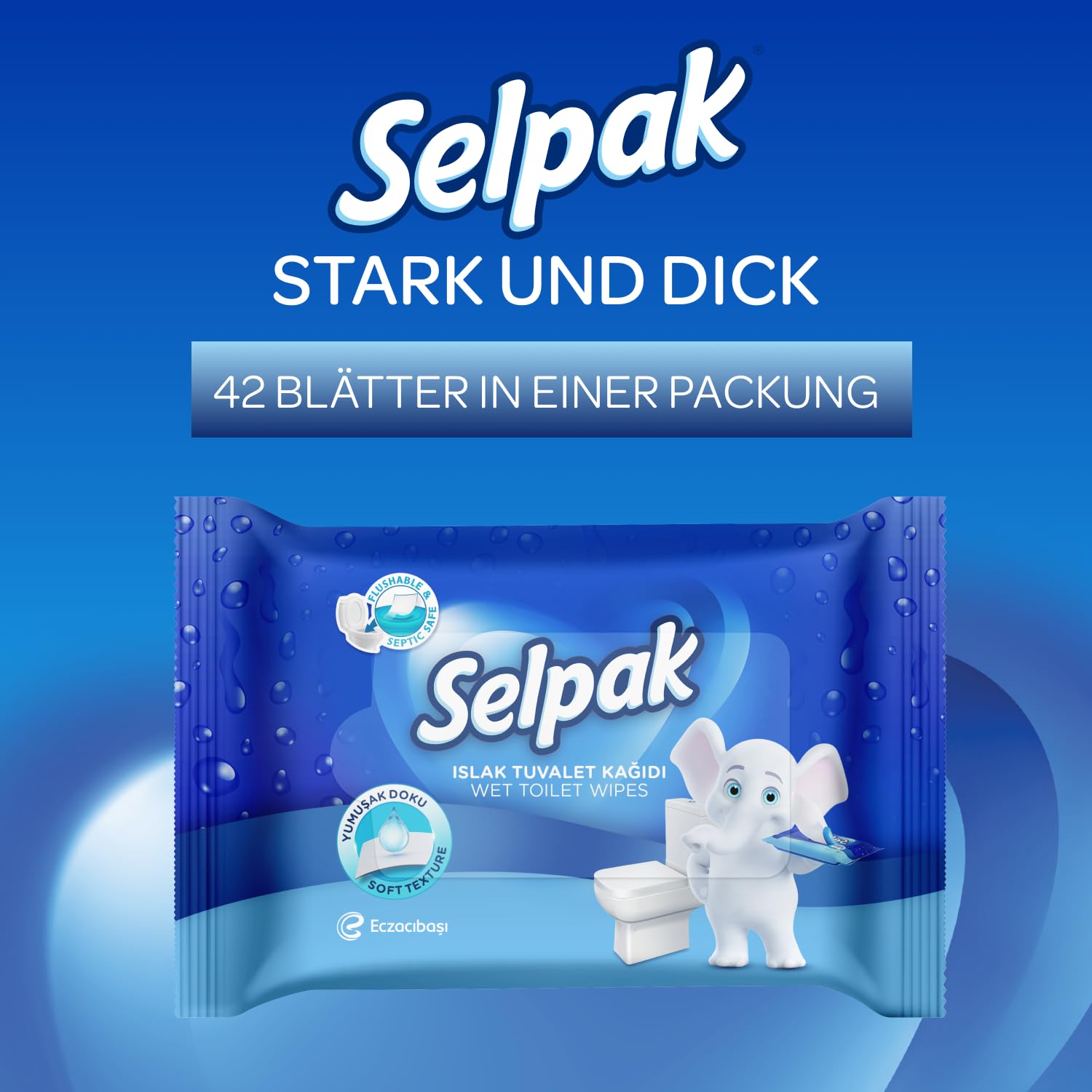 Selpak Wet Wipes Feuchtes Toilettenpapier 1008 Tücher 24 Packungen spülbar