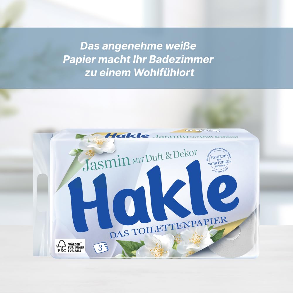Hakle Jasmin Jasminduft & Dekor Toilettenpapier 48 Rollen, 3-lagig
