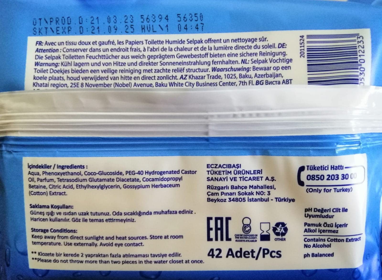 Selpak Wet Wipes Feuchtes Toilettenpapier 1008 Tücher 24 Packungen spülbar