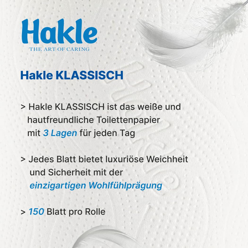 Hakle Klassisch Toilettenpapier 80 Rollen, 3-lagig und weiß
