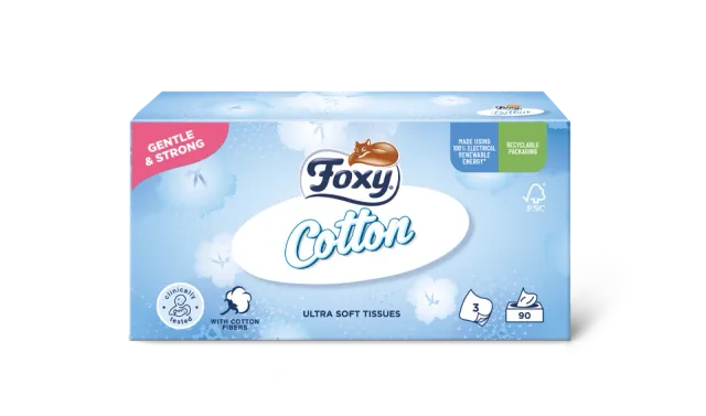 Foxy Cotton Taschentücher, 3-lagig mit Baumwollfasern
