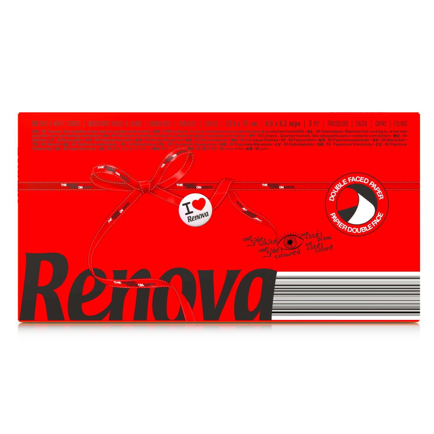 Renova Tissues RED Facial Kosmetiktücher 80 Stück rot 3-lagig