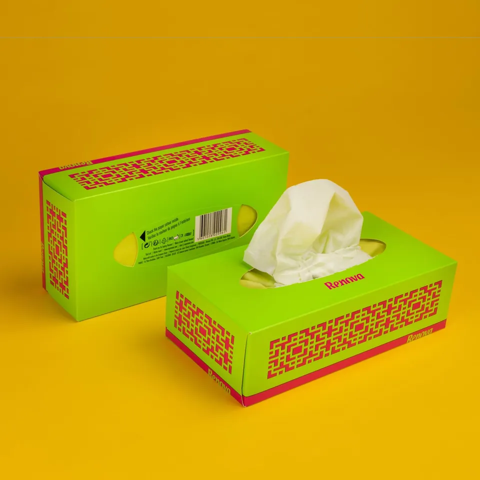 Renova Tissues GREEN Facial Kosmetiktücher, 80 Stück, 3-lagig