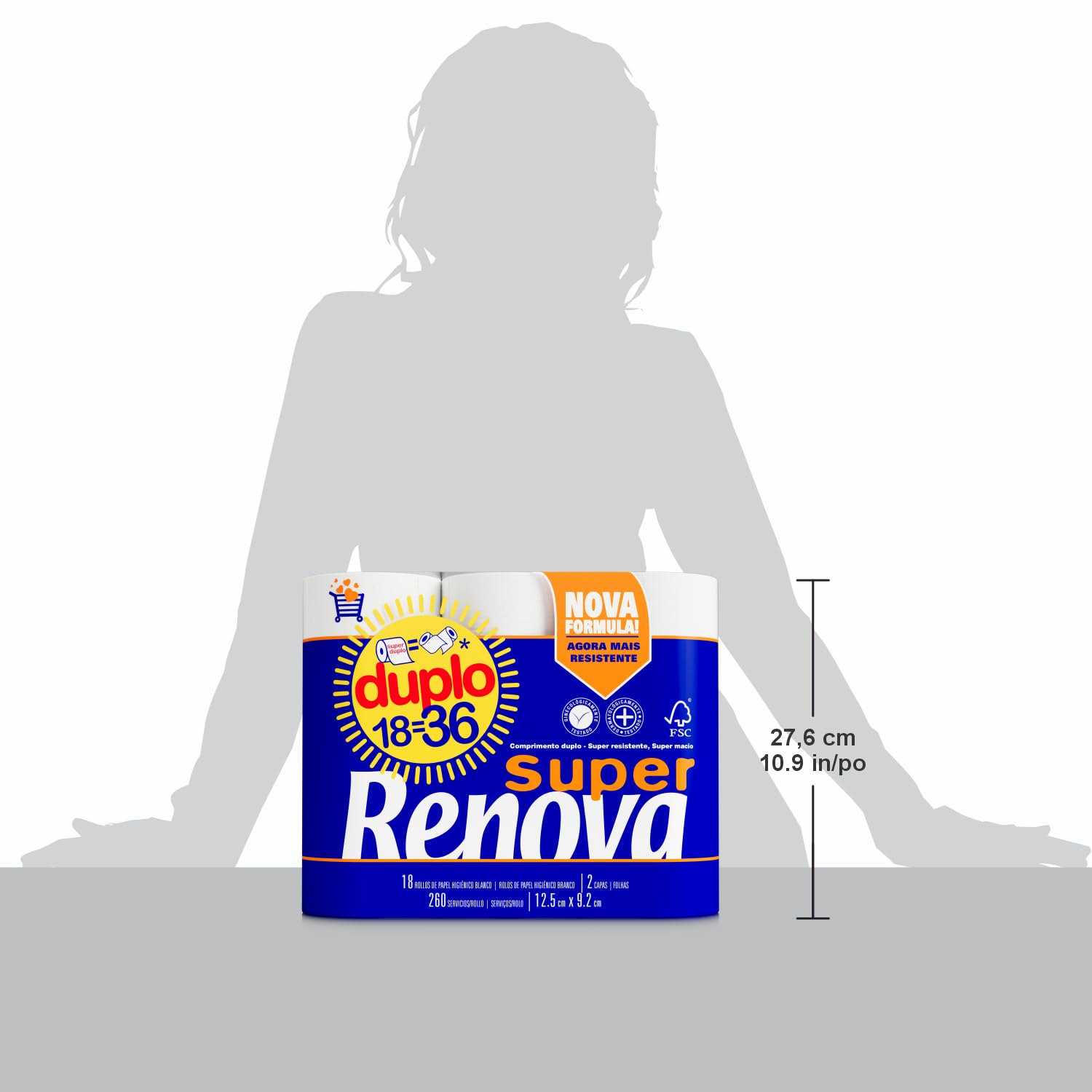 Renova Toilet Paper SUPER DOUBLE Toilettenpapier 9 Rollen 260 Blatt