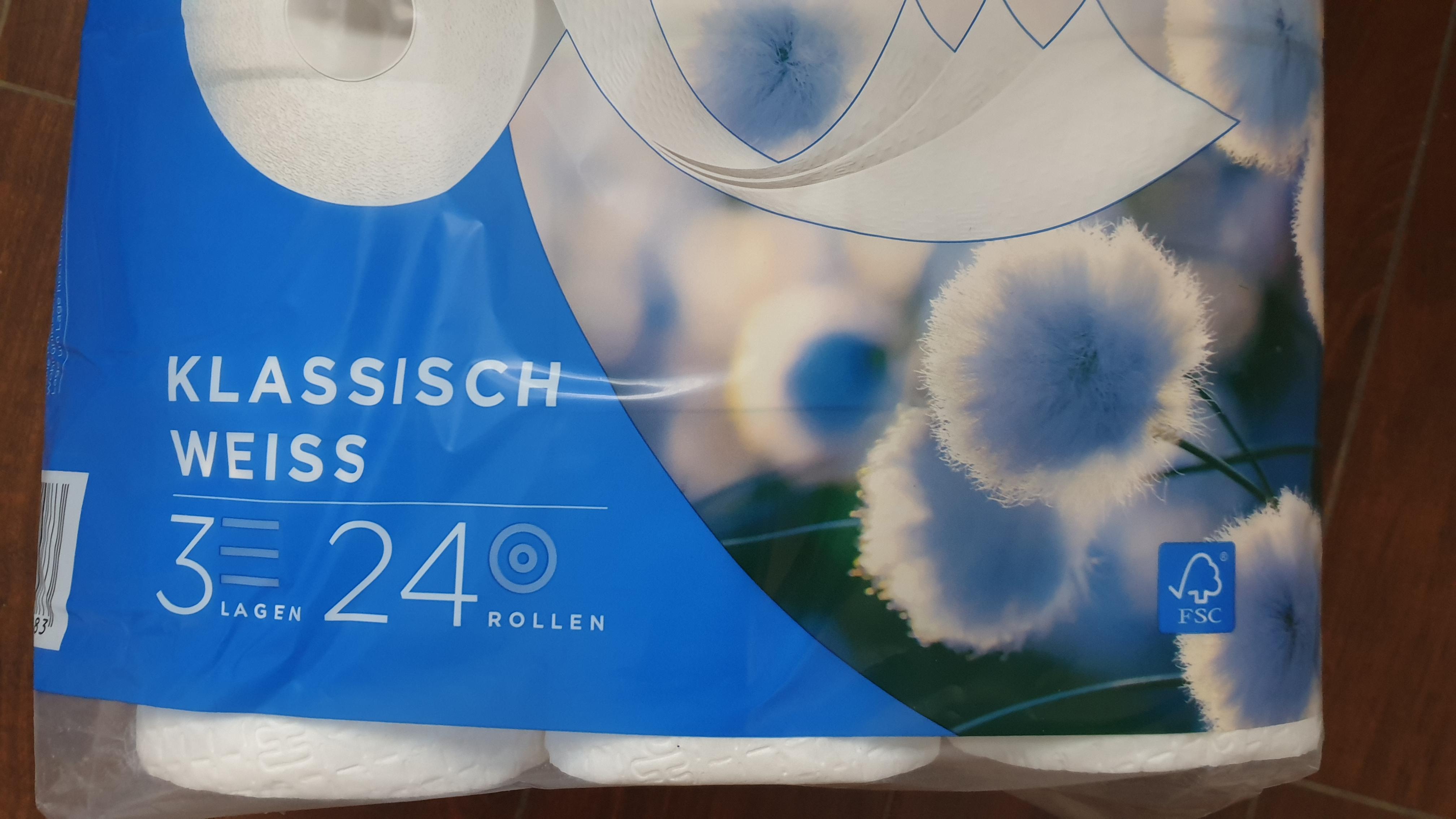 Hakle Klassisch Toilettenpapier 80 Rollen, 3-lagig und weiß