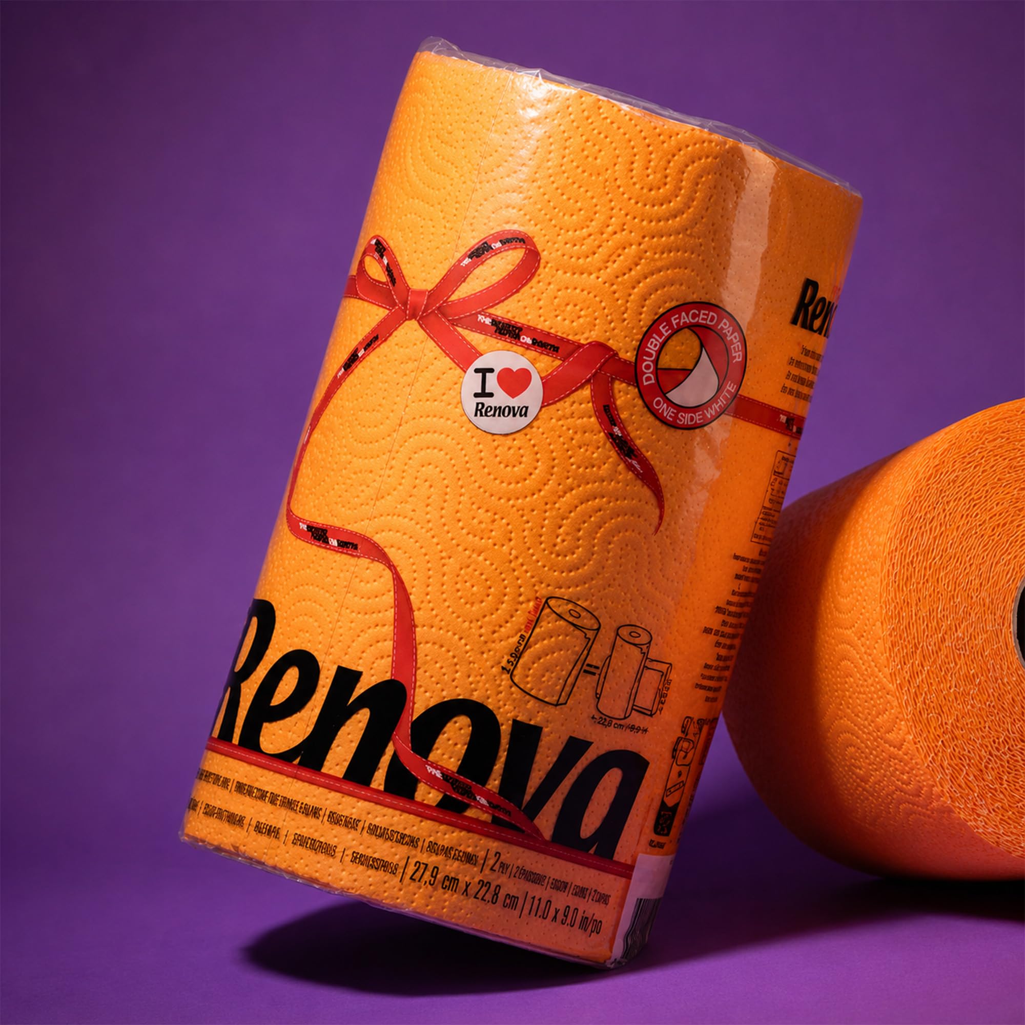 Renova Kitchen Roll ORANGE Paper Towel Küchenrolle 1 Rolle