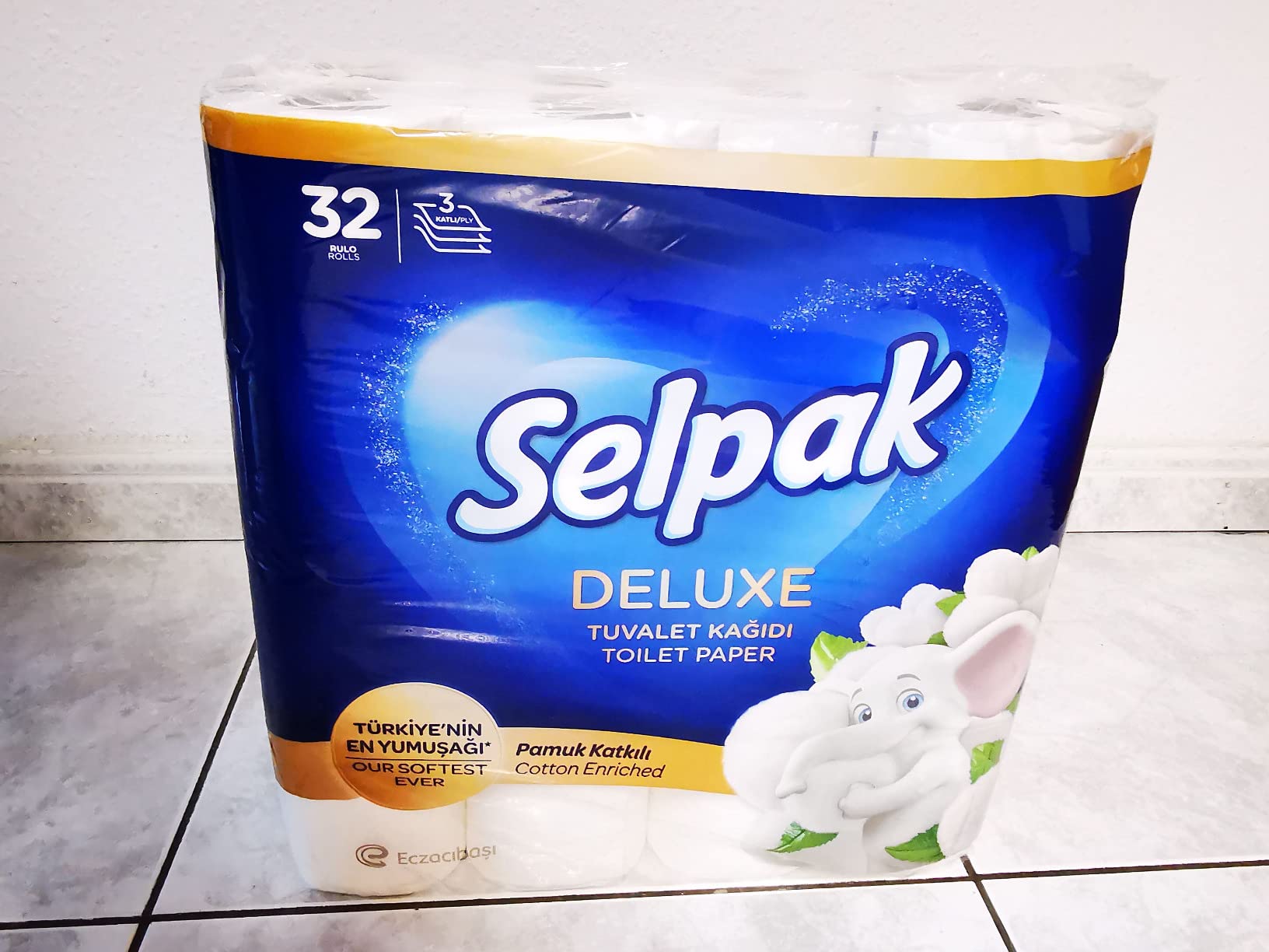 Selpak Deluxe Toilettenpapier 96 Rollen, 3-lagig mit Baumwollfasern