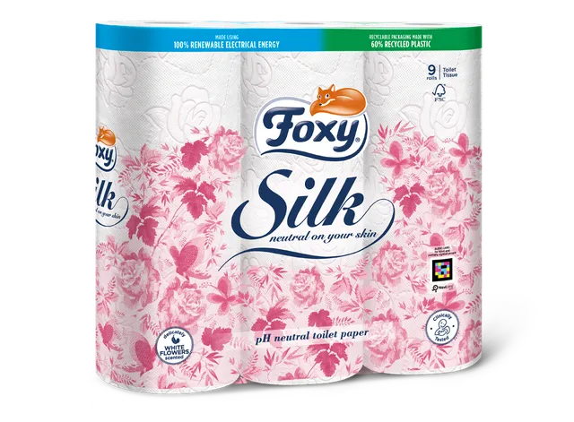 Foxy Silk Toilettenpapier, extra weich mit Blumenduft