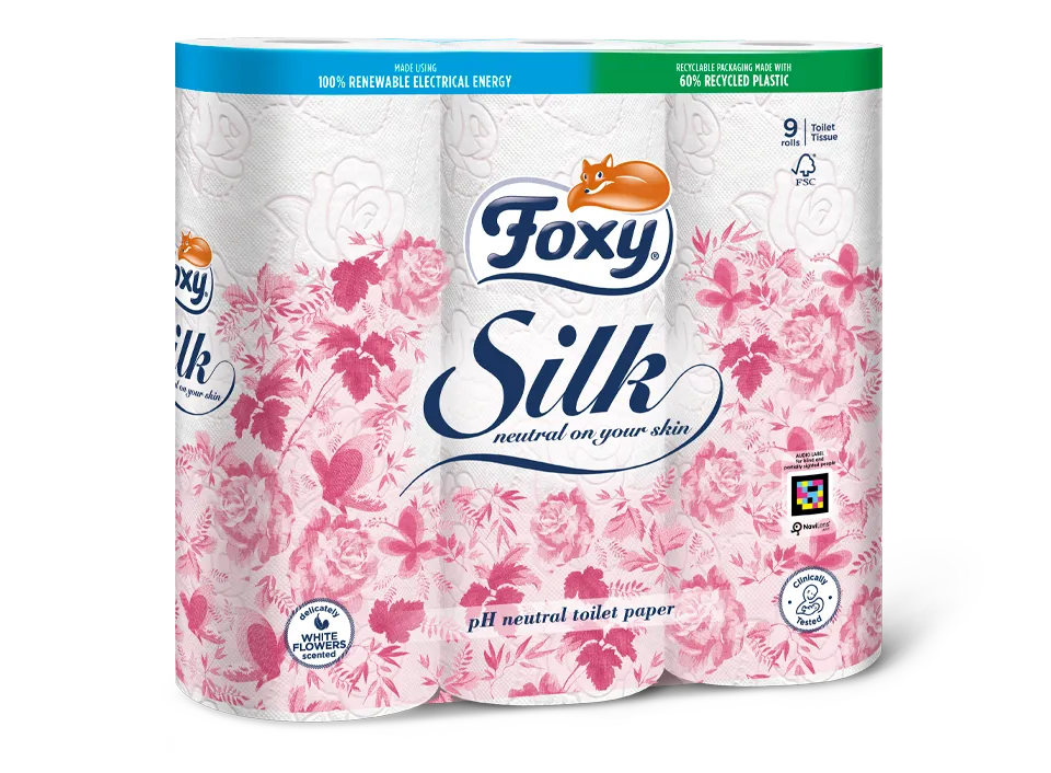 Foxy Silk Toilettenpapier, extra weich mit Blumenduft